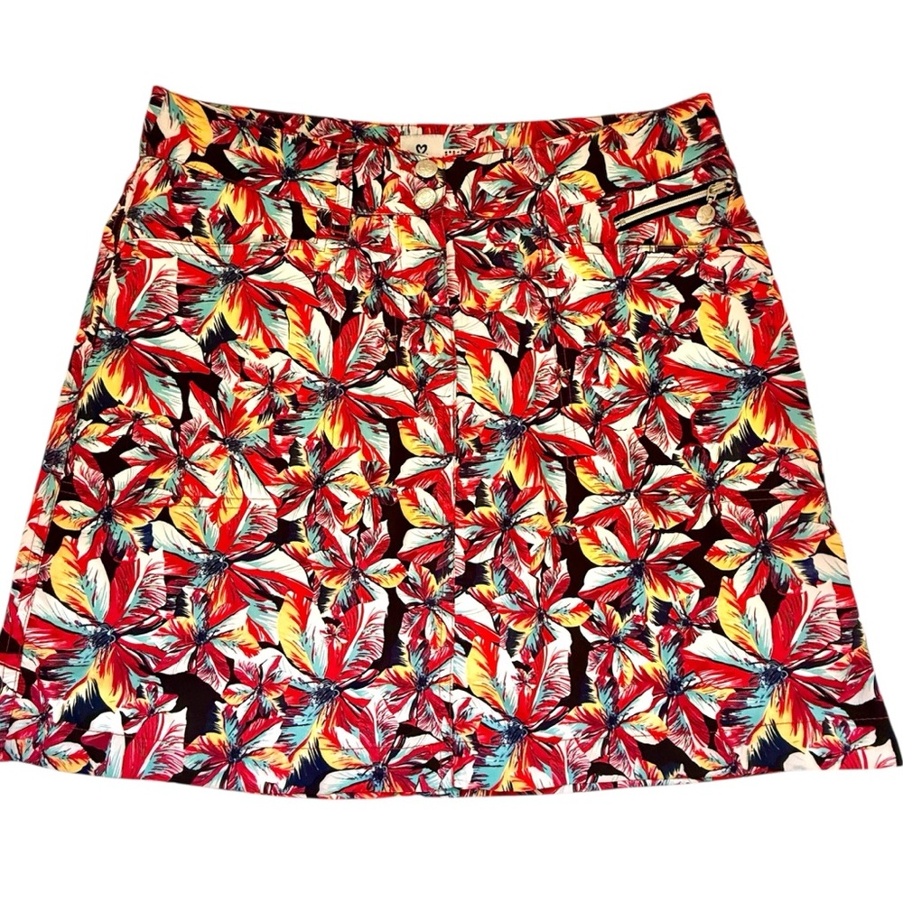 Daily Sports Red Multicolor Floral Skort Size 6 Golf